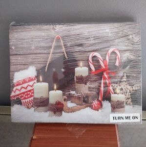 Festive Candle and Candy Cane Holiday Decor